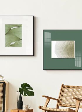 柔和 北欧风格客厅装饰画餐厅挂画抽象艺术方形画小清新绿色壁画