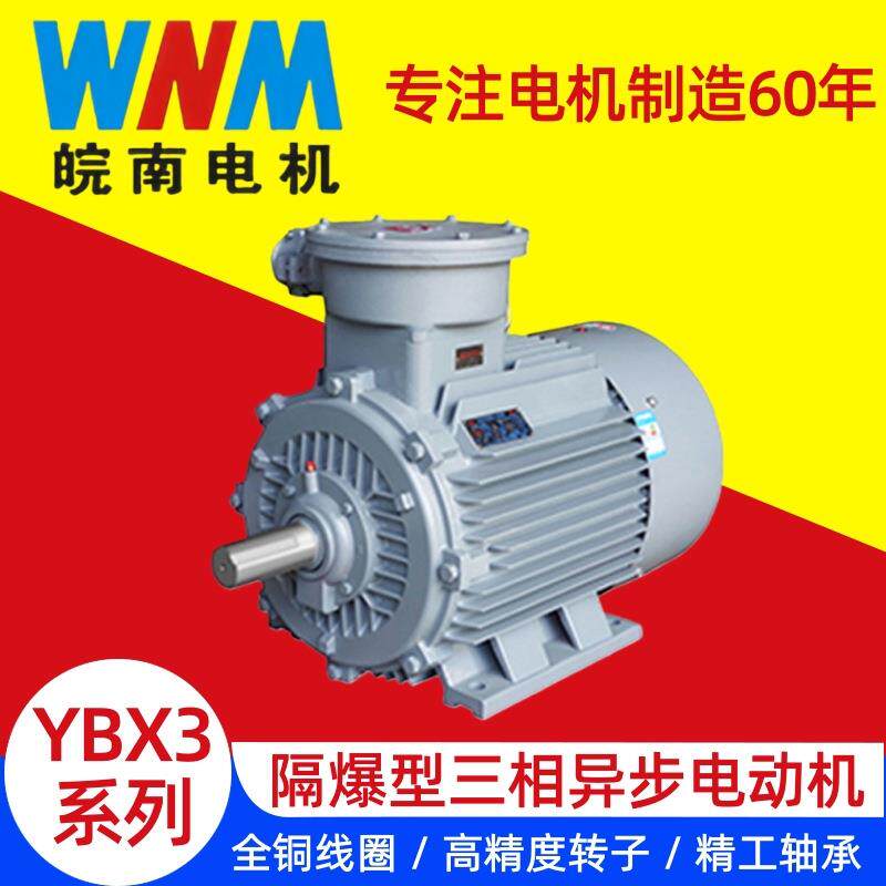 安徽皖南YBX3系列 防爆型三相异步电机380V 三级能效 全铜线圈