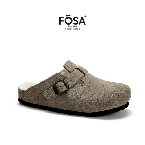 FOSA软木情侣鞋加绒鞋牛皮勃肯鞋