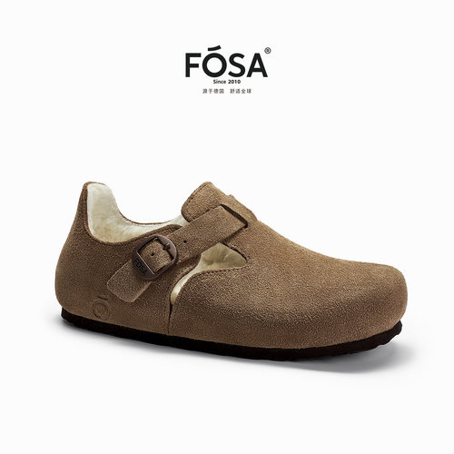 FOSA勃肯鞋秋冬加绒保暖鞋真皮鞋