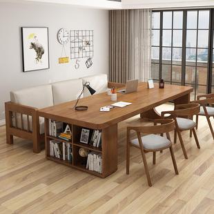 实木长桌子工作台家用去客厅化书桌现代简约办公学习桌