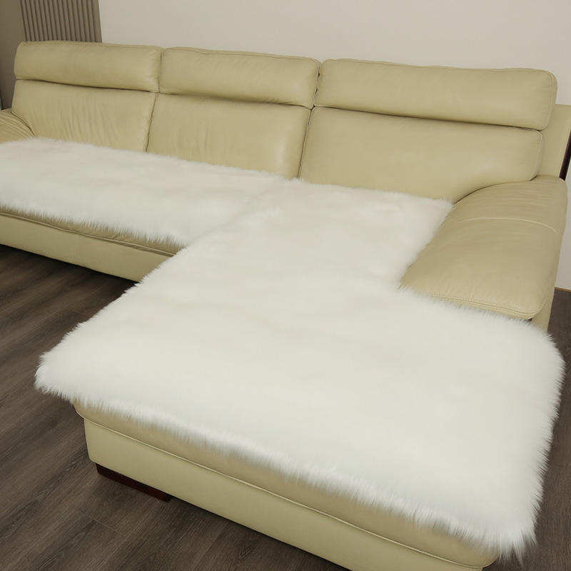 冬季长毛绒沙发垫加厚高档仿羊毛皮沙H发套罩轻奢简约防滑坐垫定