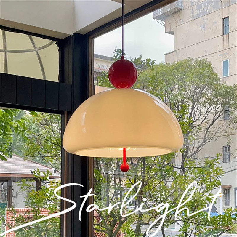 中古风玻璃艺术吊灯法式奶油风餐厅D客厅吊灯复古民宿卧室吧台灯