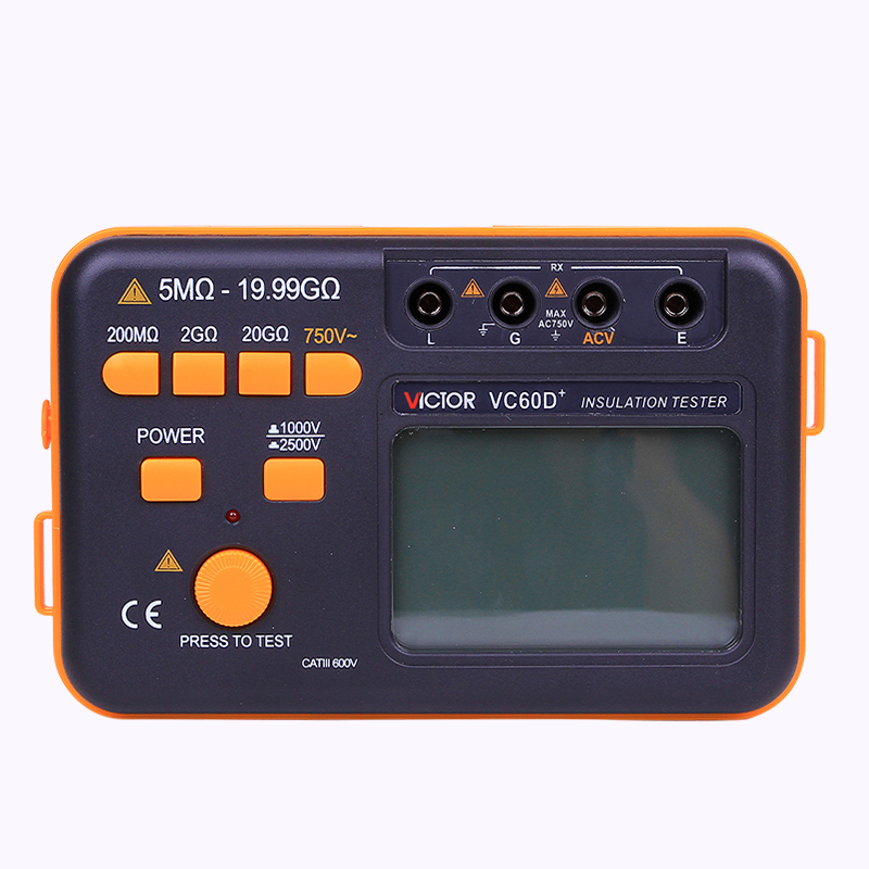 胜利 绝缘电e阻测试仪 数字兆欧表VC60B+ 1000V绝缘摇表VC60D+