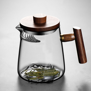 玻璃公道杯加g厚分茶器茶水分离月牙杯过滤绿茶杯茶漏一体泡茶壶