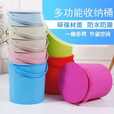 桶收纳多功能钓鱼桶桶手提可坐带盖加厚水桶塑料家用储水储物