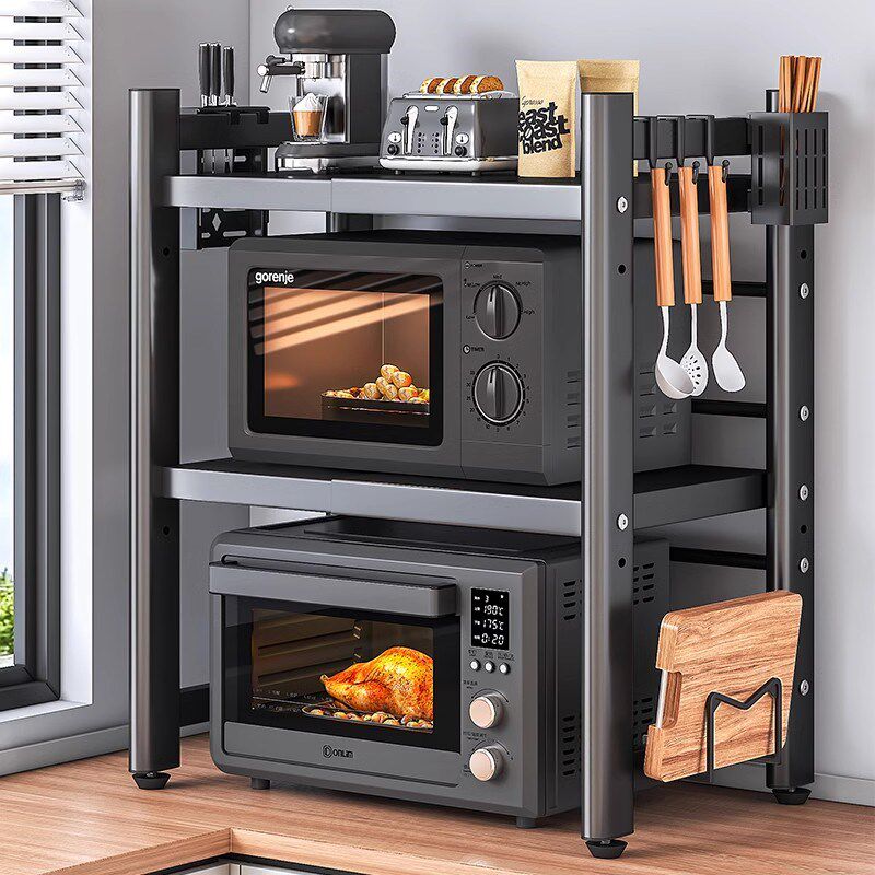 厨房微波炉置物架k多功能家用台面烤箱支架多层炸锅电饭煲收纳架