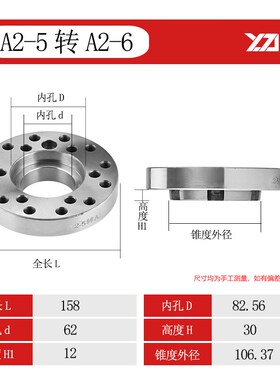 数控车床主轴转换法兰盘 A2-4转A2-5 A2-4转1S60手动过度盘定制