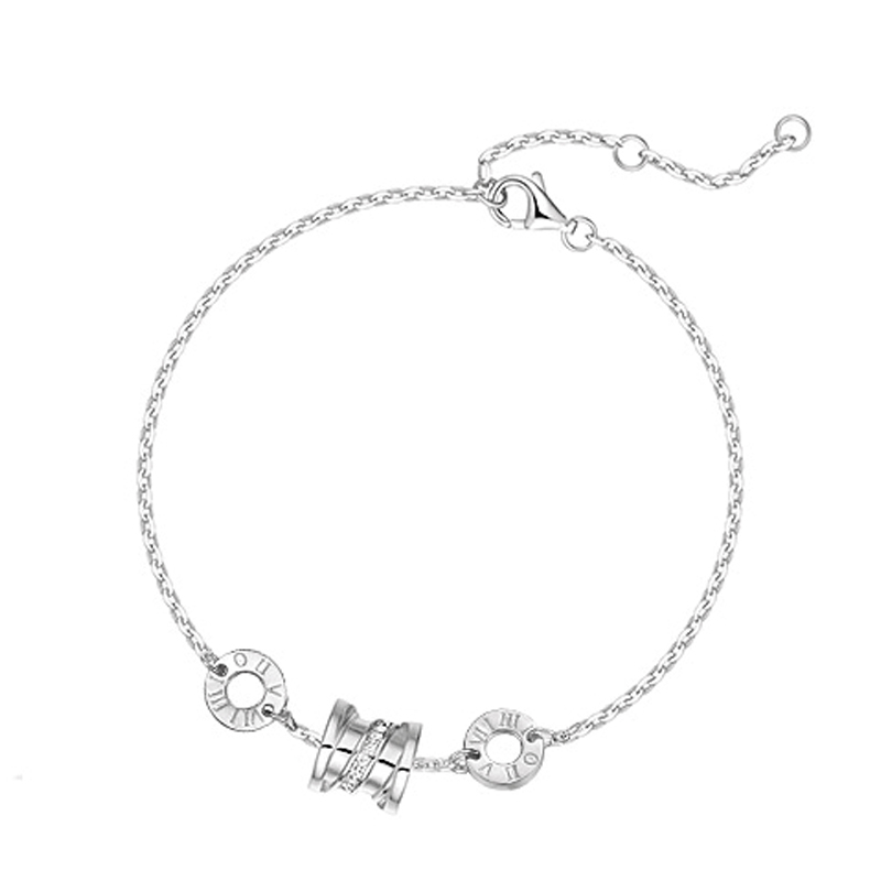 范琦银饰 小蛮腰手链女925银玫瑰金气质简约T手饰七夕礼物