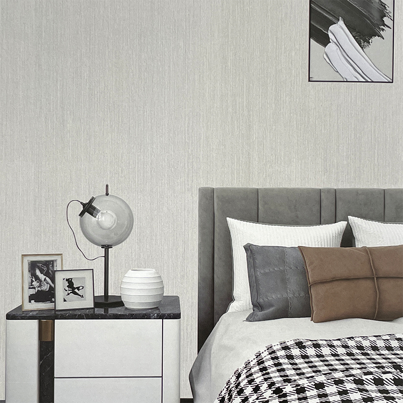 高精密亮闪闪银丝l素色全屋墙布别墅会所客厅灰色条纹暗花无缝壁