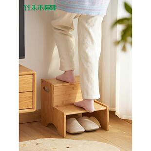 脚踏凳儿童垫脚凳家用多功能楠竹小凳子宝宝脚踏凳简约台阶矮凳