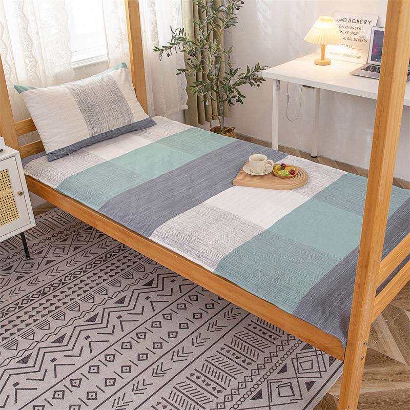 全棉床褥套三件套纯棉床垫套子学生宿舍印花简约家用厂家南通