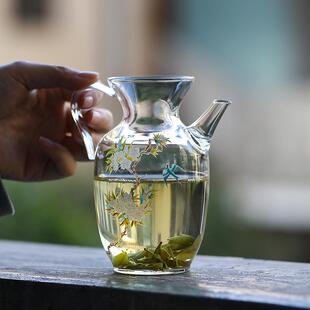 仿宋手执壶高硼硅玻璃加厚耐热带过滤花茶壶家用创意冷泡茶器茶具