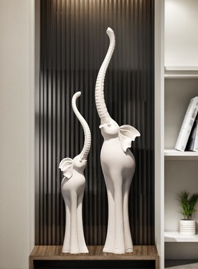 大象一对玄关装饰摆件高级感客厅电视柜J酒柜招财搬家乔迁新居礼