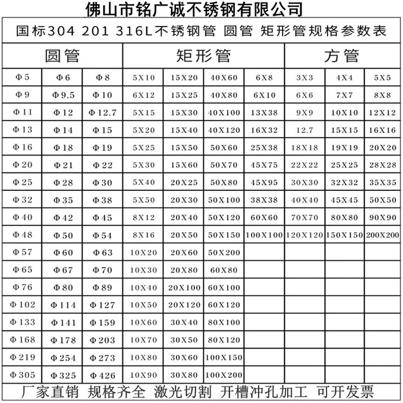 201 304 h316L不锈钢方管圆管矩形管装饰管制品管加工激光切割开