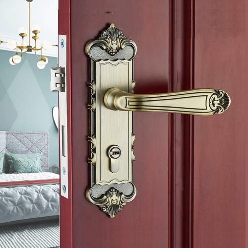 欧式复古房门锁 家用通用型卧室木门锁室内静音S执手实木门锁换锁