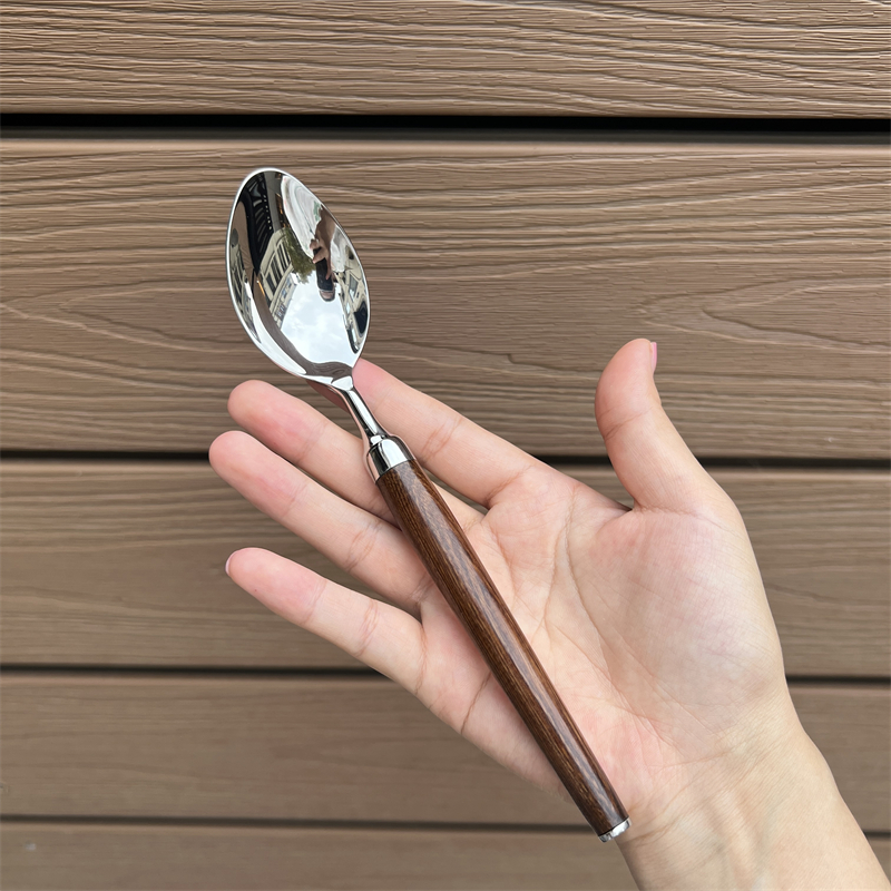 【自留款】【g珍稀红贵宝】木柄 304不锈钢勺子饭勺汤勺调羹餐勺