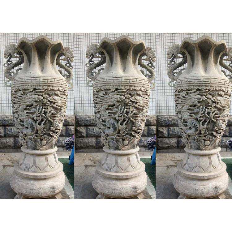 汉白玉花瓶制作公司 景观石头宝瓶图片大全 石制花瓶工艺品价格