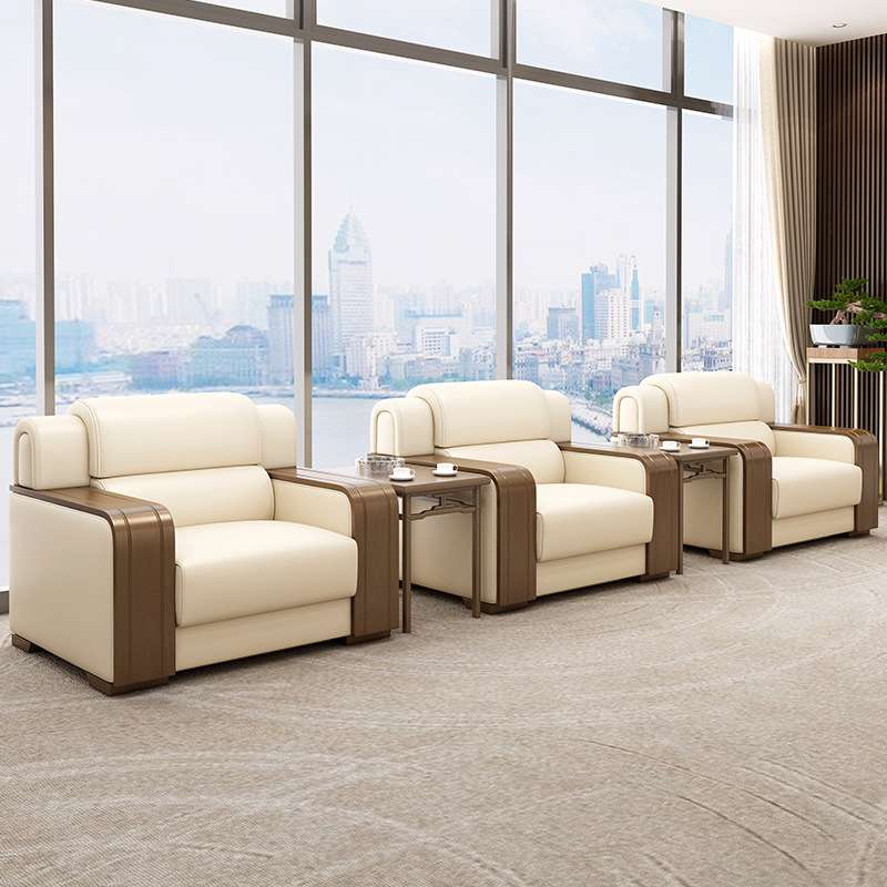 接待会议室大会堂商务洽谈单人位茶几条几 J*办公沙发会客贵宾