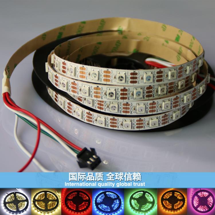 LED全彩软灯条5050RGB灌胶防水60灯5V内置ICWS2812B可