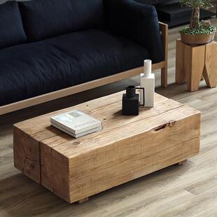 北欧创意树墩双拼茶几小户型客厅沙发茶桌几民宿简约树桩小茶桌