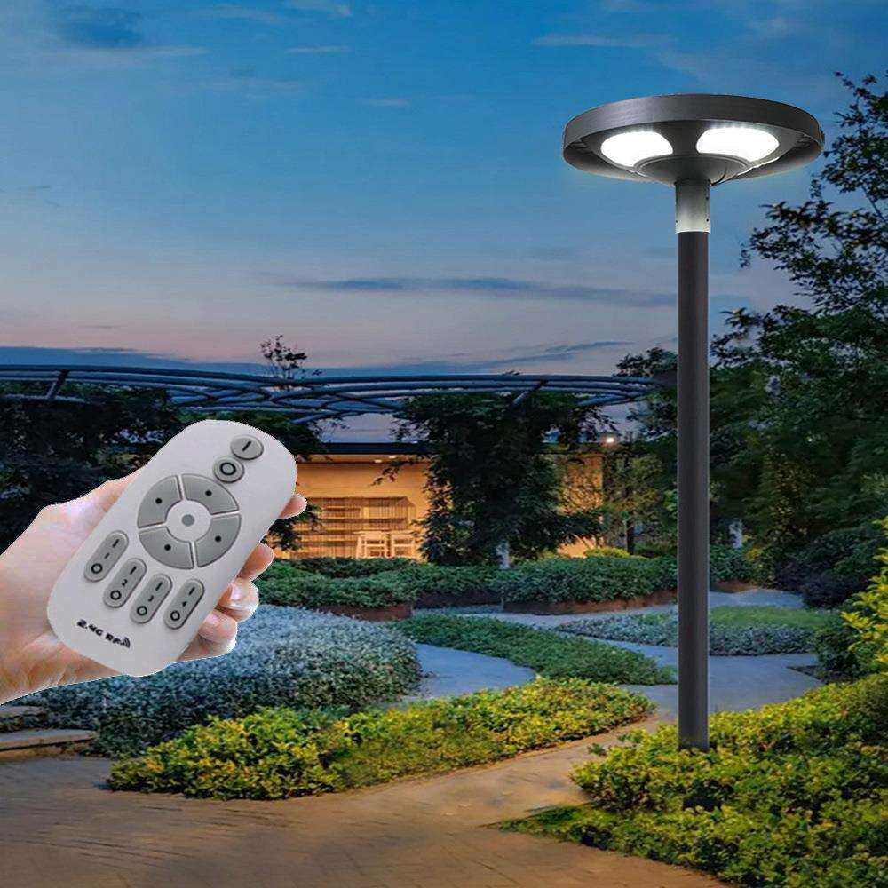 2.4G遥控铝合金飞碟UFO太阳能灯别墅庭院花园公园路灯欧式庭院灯