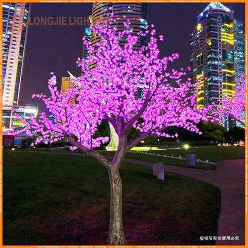 3456灯 高3.5米 LED仿真桃花树灯、仿真发光樱桃花灯