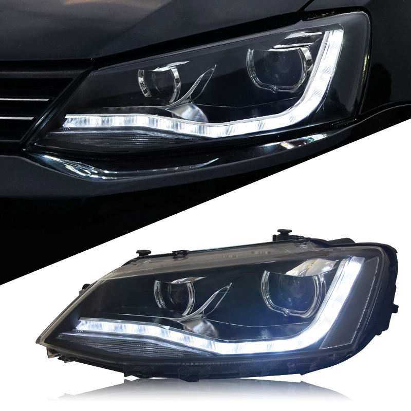 适用于12-18款新速腾大灯总成改装LED日行灯转向灯双光透镜大灯