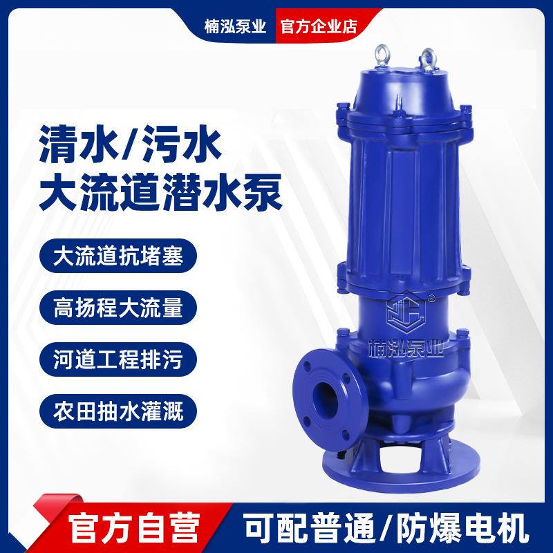 QW无堵塞潜水排污泵铸铁电动污水泵切割式排污泵立式搅匀潜污泵