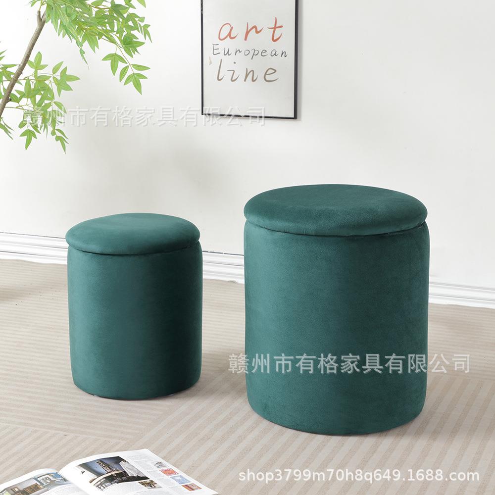 收纳凳小凳子家用换鞋凳客厅沙发凳储物凳实木小板凳圆凳梳妆凳