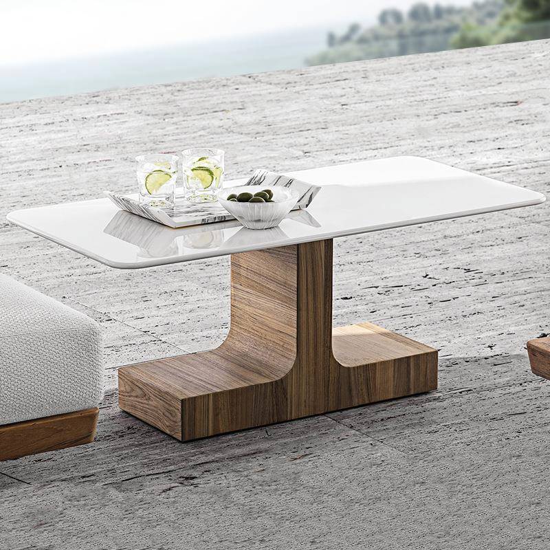 户外茶几实木小茶几别墅阳台柚木异形露天防水民宿露台角几小边几