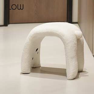 奶油风猫咪换鞋凳家用门口穿鞋凳入户小凳子玄关沙发凳梳妆化妆凳