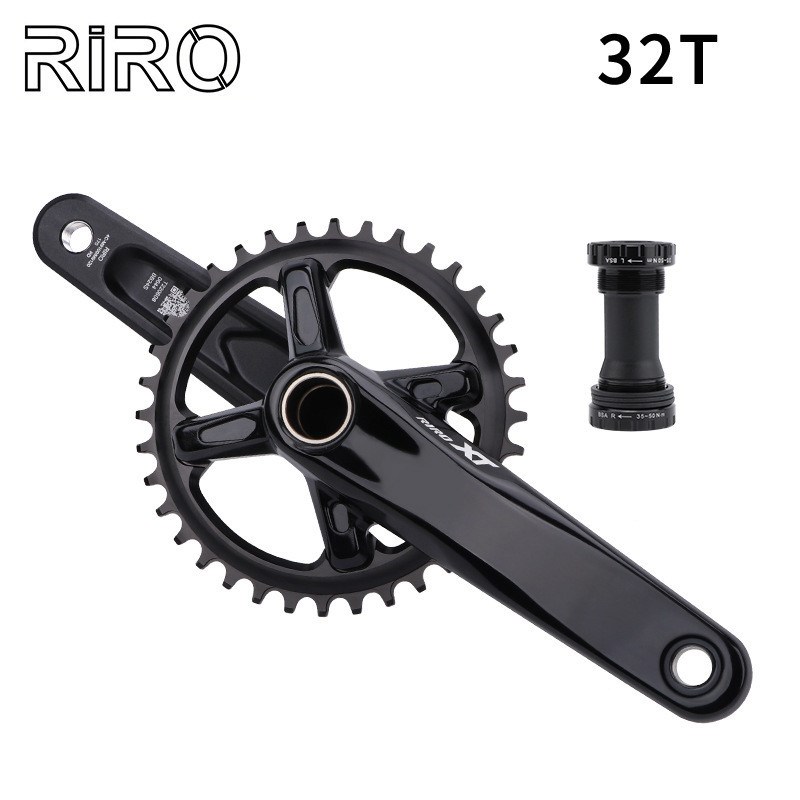 XT山地自行车曲柄中空一体曲柄牙盘9-1U2速正负齿单盘