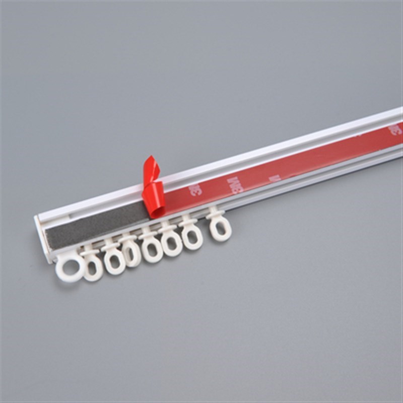 免打孔窗帘d粘贴式轨道阳台飘y窗顶装侧装自粘滑轨门帘柜子静音滑