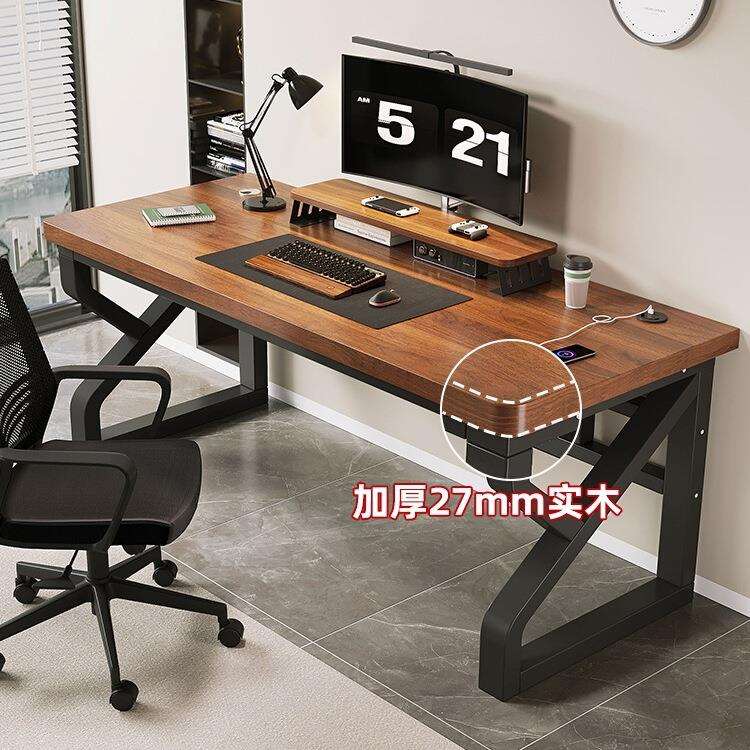 实木电脑桌台式卧室家用小型书桌学生写字桌双人电竞桌简约办Tω
