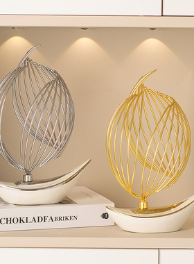 一帆风顺生水起帆船摆件办公室桌现代轻奢高档P玄关酒柜金属装饰