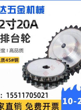 -25火国标45台链轮定做双排链轮A-寸寸淬102凸201.2双排钢台齿1.2