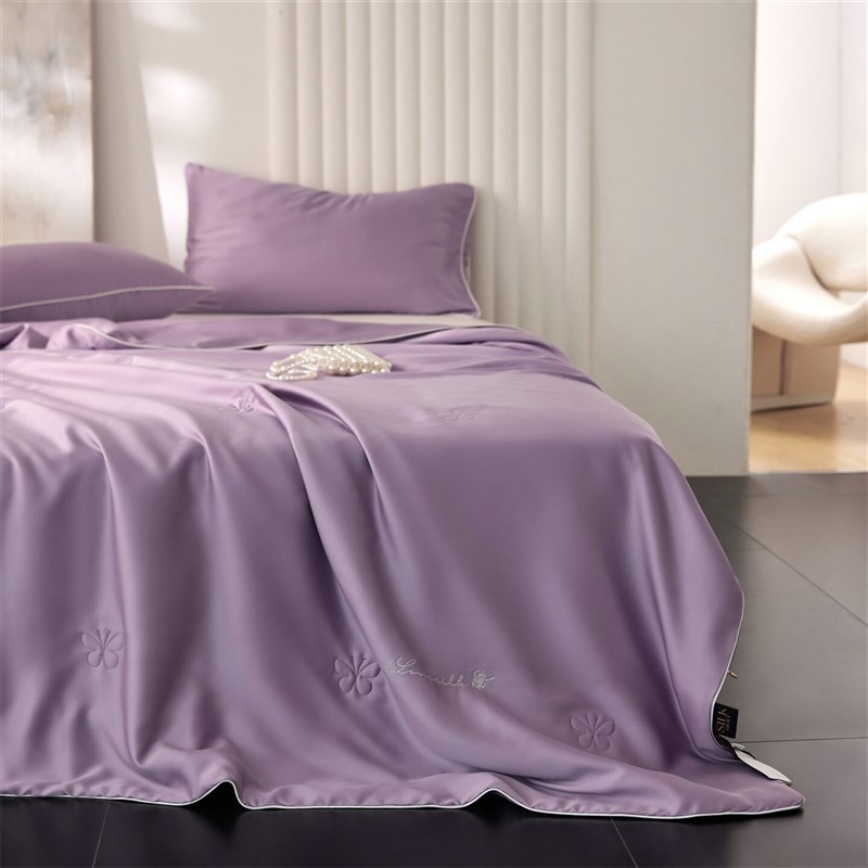 高端a级可洗蚕丝夏季被蓝精天丝夏季凉爽被100O支莱赛尔纤维纯色