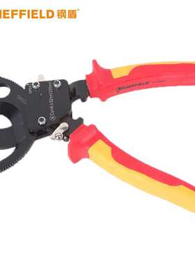 钢盾 S150003/S150004 铬钒合金钢绝缘棘轮式电缆剪线钳