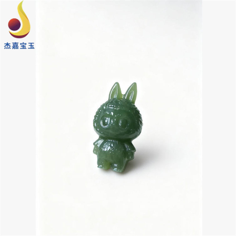 手工制作和田玉拉布布小吊坠挂件立体玉坠男女款礼物带证书