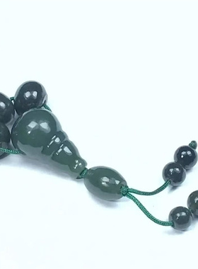 手工制作新疆和田玉顶珠三通佛头套装文玩配饰玉石三通真品带证书