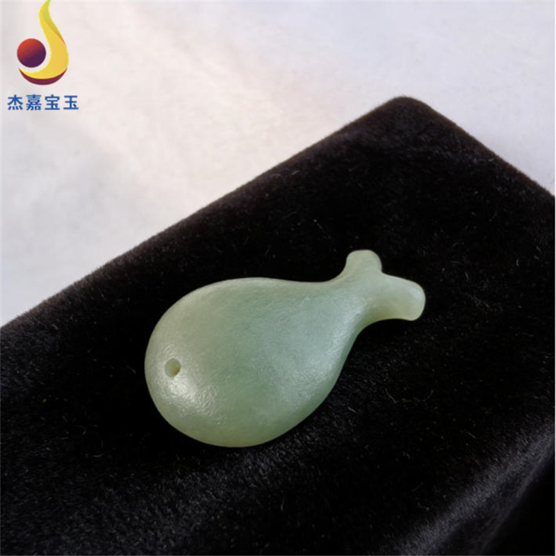 【年年有余】手工制作天然新疆和田玉小鱼挂件吊坠男女款礼物证书