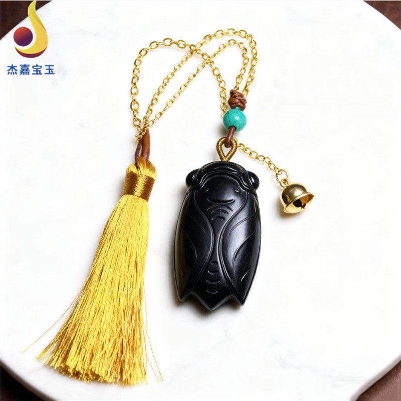 【金榜题名】新疆和田玉仿古蝉一鸣惊人玉蝉挂坠吊坠挂件男女证书