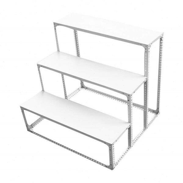 拆超市货架展示架置物梯台阶装形花架店架梯形粮油干货组合角铁