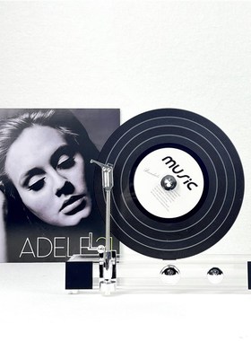 立式复古b留声机黑胶唱片机现代轻奢模型摆件别墅样板间装饰品C