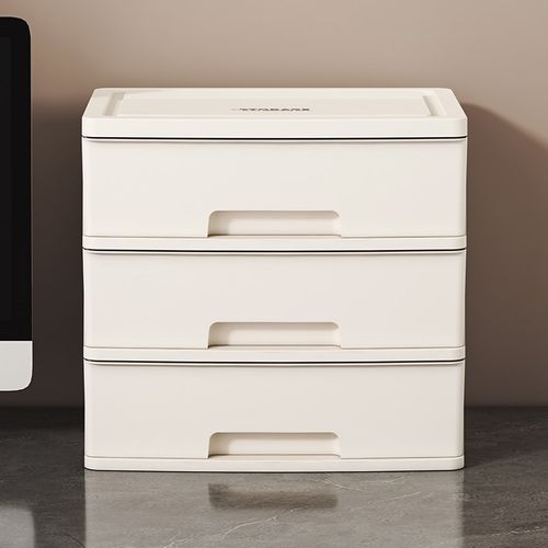 日式桌面抽屉收纳盒办公桌上文件收纳柜玄关收纳R箱横宽型宿舍小