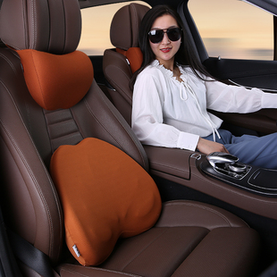 汽车头枕护颈枕i记忆棉枕头车内用品座椅颈椎靠枕车载腰靠一对车