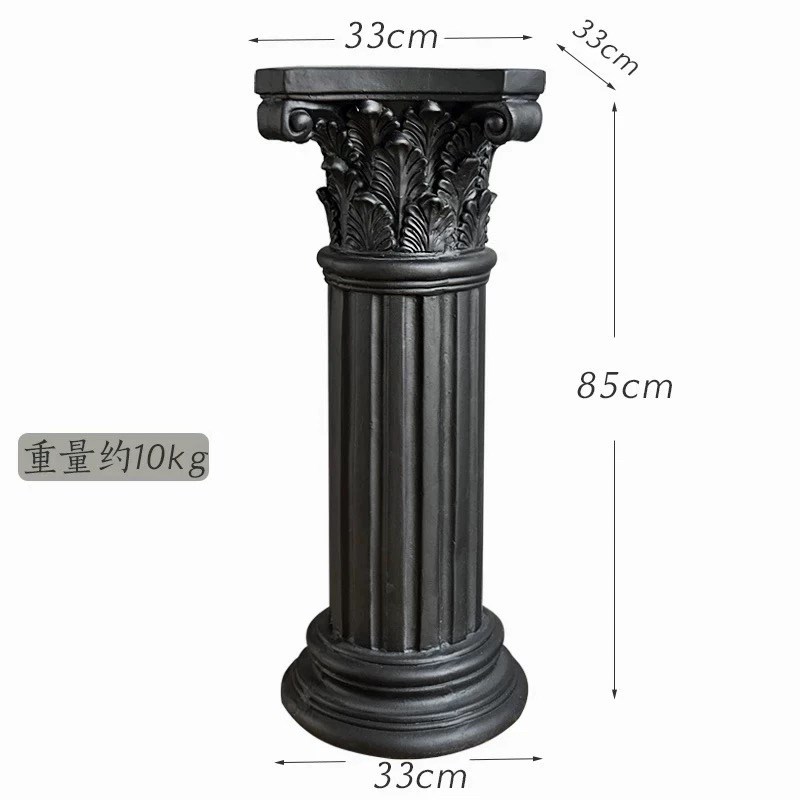 欧式黑色复古户外罗马柱装u饰底座摆件落地花园庭院照相馆布景婚