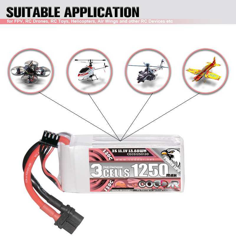 鹰氪CODDAR 1250MAH 3S 11.1V 130C竞赛花飞航模穿越机锂电池LIPO