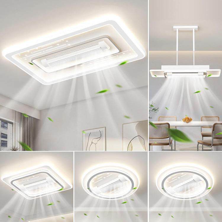 2024新款无叶风扇现代简约大气客厅主灯卧室灯护眼吸顶灯中山灯具